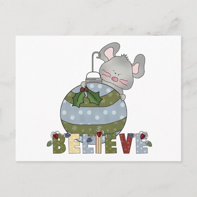 Cartes Pour Fêtes Annuelles Croire l'ornement de la souris Noël Fêtes (Devant)