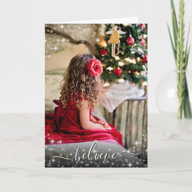 Cartes Pour Fêtes Annuelles Crois. Festive Étincelles Photo Overlay Noël (Devant)