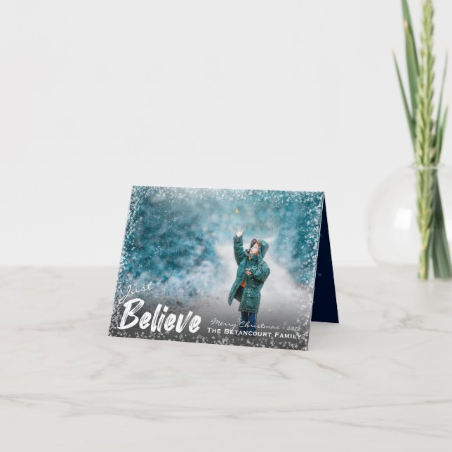 Cartes Pour Fêtes Annuelles Crois-toi juste | Joyeux Noël de neige (Devant)