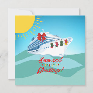 Cartes Pour Fêtes Annuelles Croisière de mer et de voeux Noël