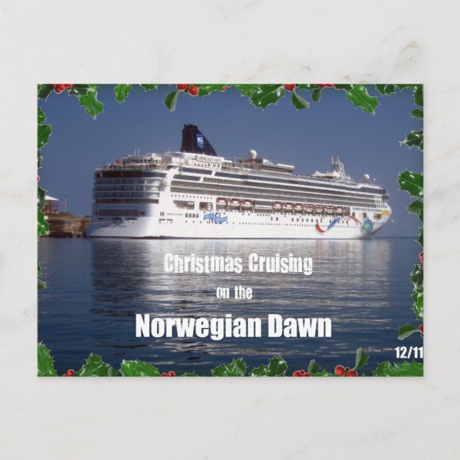 Cartes Pour Fêtes Annuelles Croisière de Noël à l'aube norvégienne (Devant)
