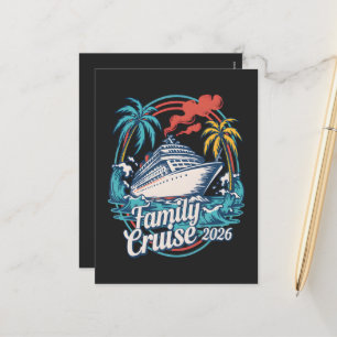 Cartes Pour Fêtes Annuelles Croisière familiale 2026 Vacances d'été à la plage
