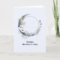 Croissant de Lune Bleu avec Fleurs Blanches Fête d