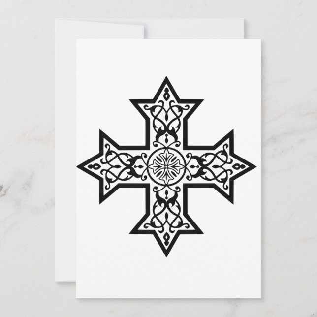Cartes Pour Fêtes Annuelles Croix copte (Devant)