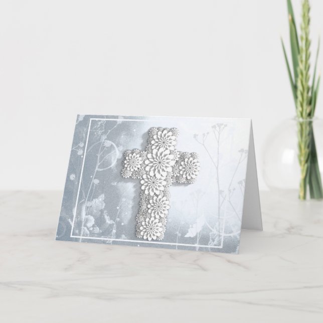 Cartes Pour Fêtes Annuelles Croix de fleurs (Devant)