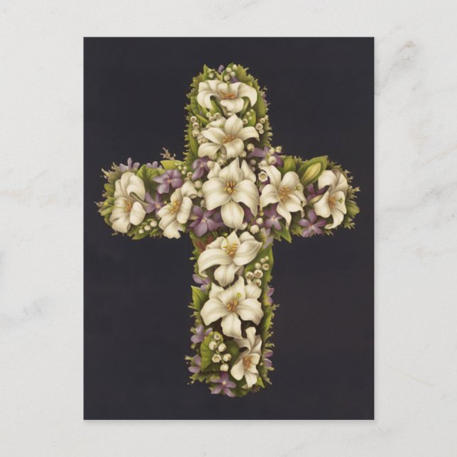 Cartes Pour Fêtes Annuelles Croix de lis de Pâques (Devant)
