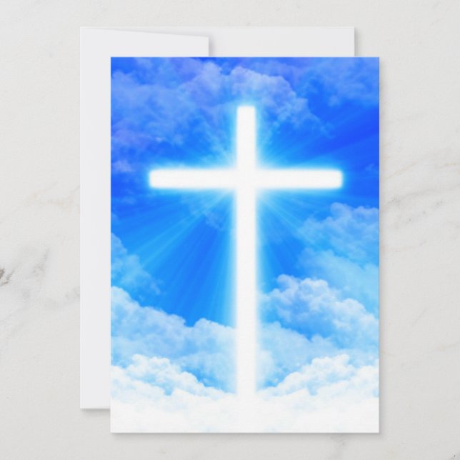 Cartes Pour Fêtes Annuelles Croix de Lumière Jésus Christ Chrétien personnalis (Devant)