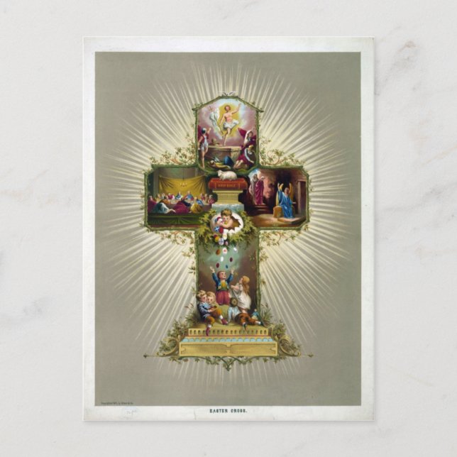 Cartes Pour Fêtes Annuelles Croix de Pâques (Devant)
