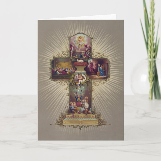 Cartes Pour Fêtes Annuelles Croix de Pâques (Devant)