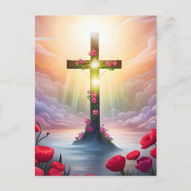 Cartes Pour Fêtes Annuelles Croix Dieu aime Jésus Sauvons l'Église chrétienne  (Devant)