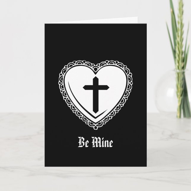 Cartes Pour Fêtes Annuelles Croix du coeur gothique Valentine (Devant)
