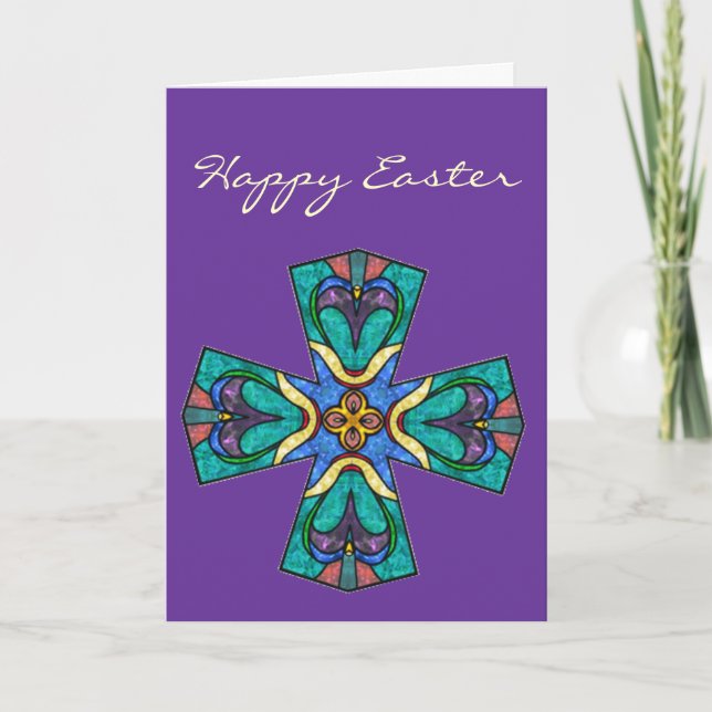 Cartes Pour Fêtes Annuelles Croix en verre de Pâques (Devant)