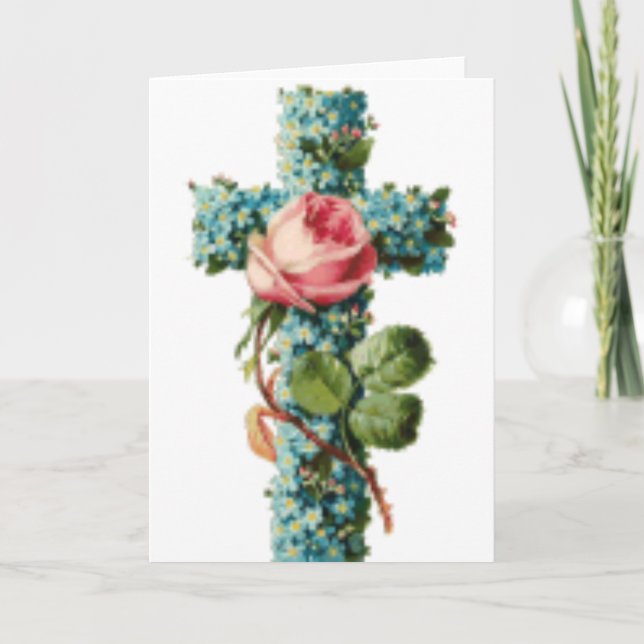 Cartes Pour Fêtes Annuelles Croix florale de Pâques (Devant)