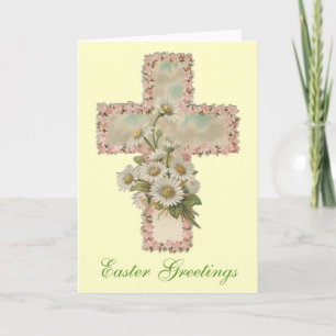 Cartes Pour Fêtes Annuelles Croix florale Salutations de Pâques