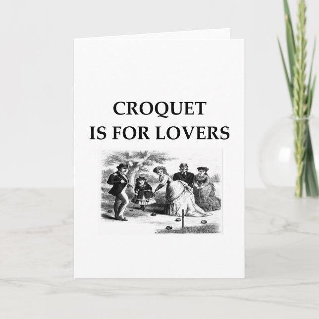 Cartes Pour Fêtes Annuelles CROQUET est pour les amoureux (Devant)