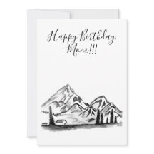 croquis en noir et blanc de montagnes