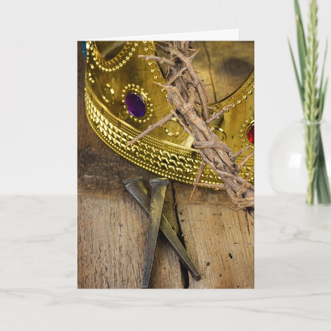 Cartes Pour Fêtes Annuelles cross of thorns and gold crown witnails (Devant)