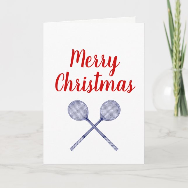 Cartes Pour Fêtes Annuelles Crossed Squash Racquets Blue (Devant)