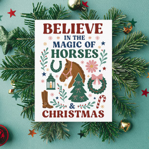 Cartes Pour Fêtes Annuelles Croyez à la magie des chevaux et de Noël
