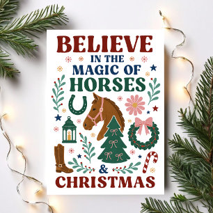 Cartes Pour Fêtes Annuelles Croyez à la magie des chevaux et de Noël
