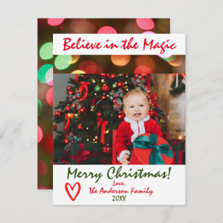 Cartes Pour Fêtes Annuelles Croyez en la Magic Christmas Photo Holiday Card