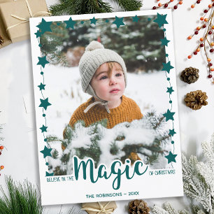 Cartes Pour Fêtes Annuelles Croyez en la magie personnalisée photo jote Noël