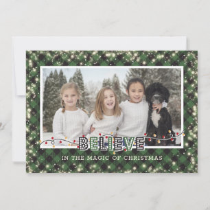 Cartes Pour Fêtes Annuelles Croyez en la photo verte magique