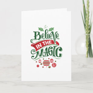 Cartes Pour Fêtes Annuelles Croyez en la typographie de Noël magique