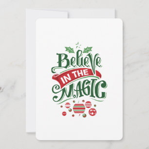 Cartes Pour Fêtes Annuelles Croyez en la typographie magique de Noël