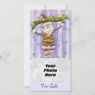 Cartes Pour Fêtes Annuelles Croyez en Père Noël Christmas Photo Cards