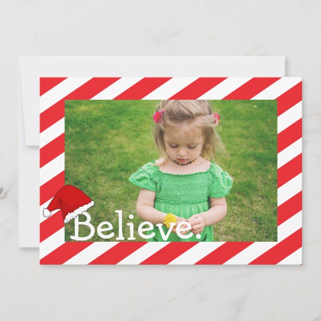Cartes Pour Fêtes Annuelles Croyez, Photo de Noël des Fêtes (Devant)