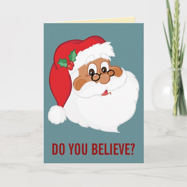 Cartes Pour Fêtes Annuelles Croyez-vous au Père Noël noir ? (Devant)