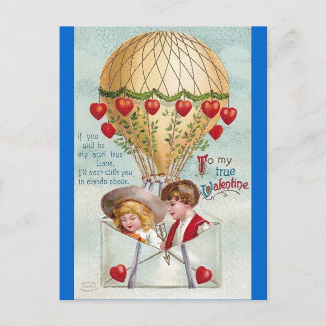 Cartes Pour Fêtes Annuelles Cru chaud Valentine de ballon à air (Devant)