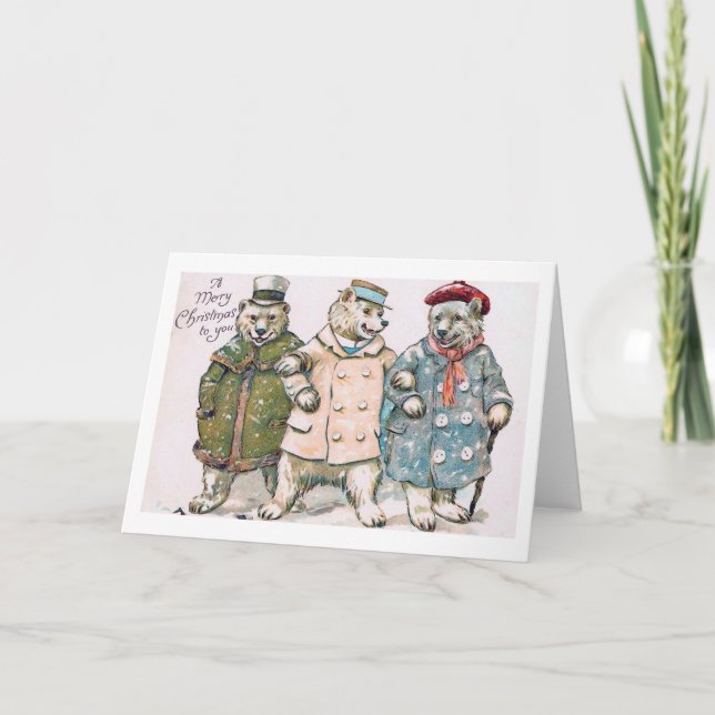 Cartes Pour Fêtes Annuelles Cru de "trois ours de Noël" (Devant)