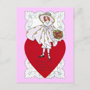 Cartes Pour Fêtes Annuelles Cru Valentine d'aileron, de coeur et de napperon