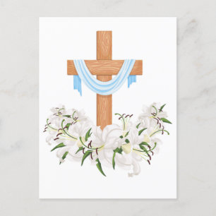 Cartes Pour Fêtes Annuelles Crucifix Avec Lys