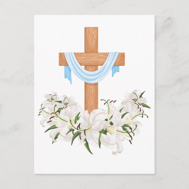 Cartes Pour Fêtes Annuelles Crucifix Avec Lys (Devant)