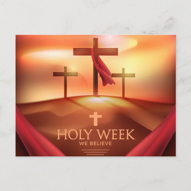 Cartes Pour Fêtes Annuelles Crucifix de la Semaine Sainte (Devant)