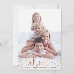 Cartes Pour Fêtes Annuelles Cryez Copper Blush Écriture Manuscrite Photo