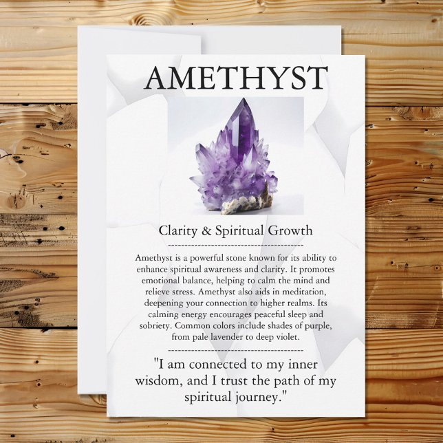 Cartes Pour Fêtes Annuelles Crystal Signification Card - Améthyste (Créateur téléchargé)