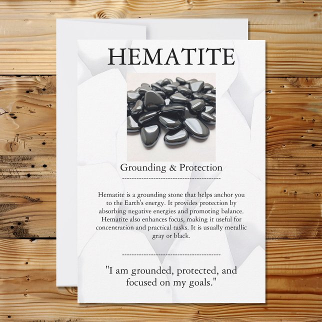 Cartes Pour Fêtes Annuelles Crystal Signification Card - Hematite (Créateur téléchargé)