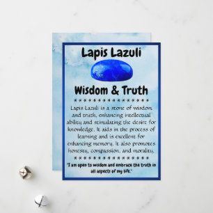 Cartes Pour Fêtes Annuelles Crystal Signification Card - Lapis Lazuli