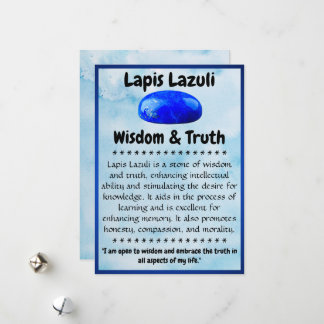 Cartes Pour Fêtes Annuelles Crystal Signification Card - Lapis Lazuli