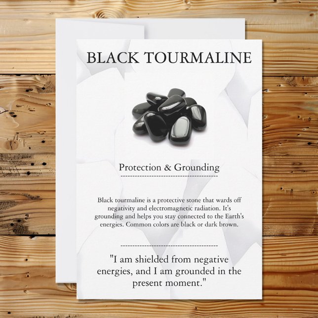 Cartes Pour Fêtes Annuelles Crystal Signification Card - Tourmaline Noir (Créateur téléchargé)