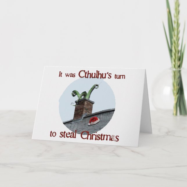 Cartes Pour Fêtes Annuelles Cthulhu Steals (Devant)