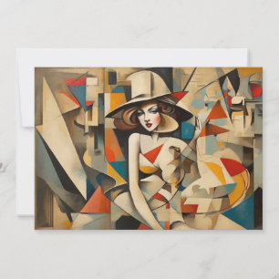 Cartes Pour Fêtes Annuelles Cubisme vintage Art Stylish Abstraction Toute Occa