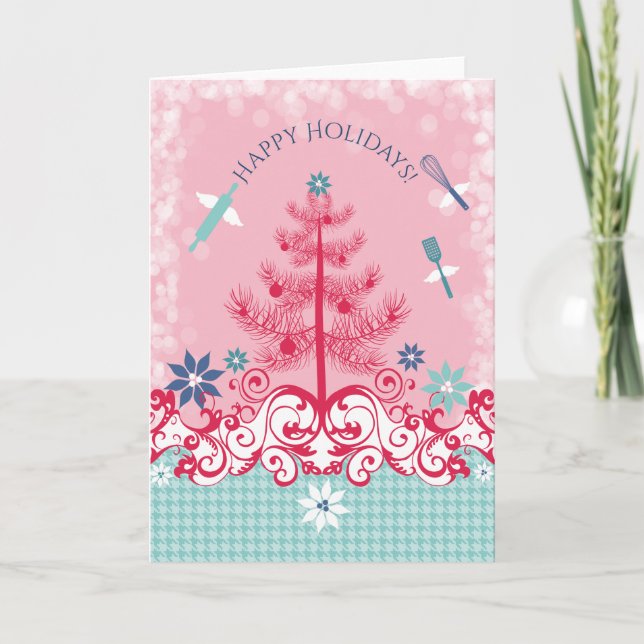 Cartes Pour Fêtes Annuelles Cuisine de l'ange couleur personnalisée ustensiles (Devant)