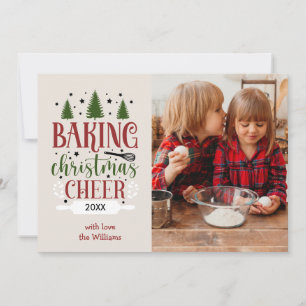 CARTES POUR FÊTES ANNUELLES CUISINE DE NOËL CHEER PHOTO UNIQUE