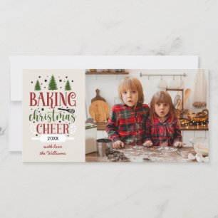 CARTES POUR FÊTES ANNUELLES CUISINE DE NOËL CHEER PHOTO UNIQUE