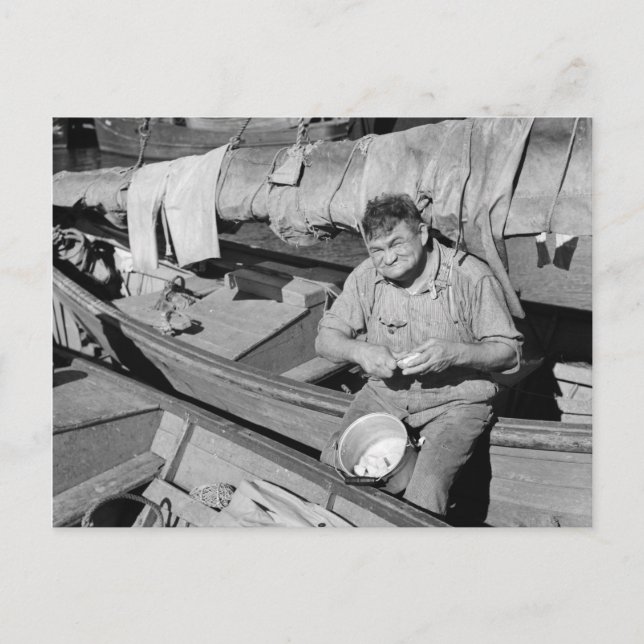 Cartes Pour Fêtes Annuelles Cuisinier de bateau de pêche - Noël 1938 (Devant)
